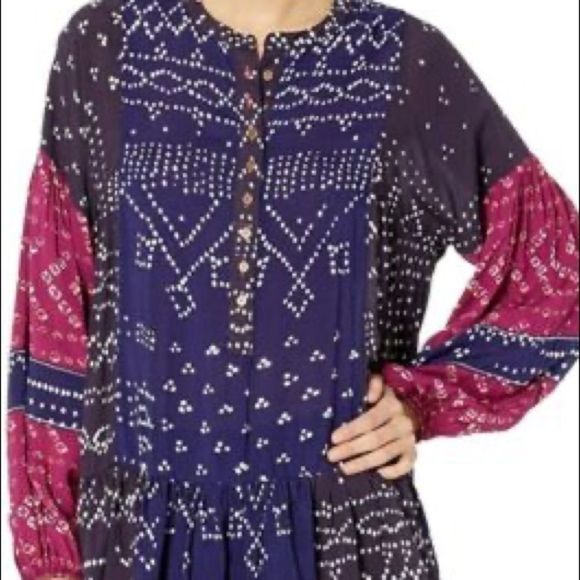 Free People Shibori Tunic Top XS - Picture 2 of 8